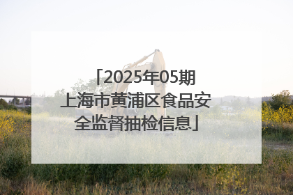 2025年05期上海市黄浦区食品安全监督抽检信息
